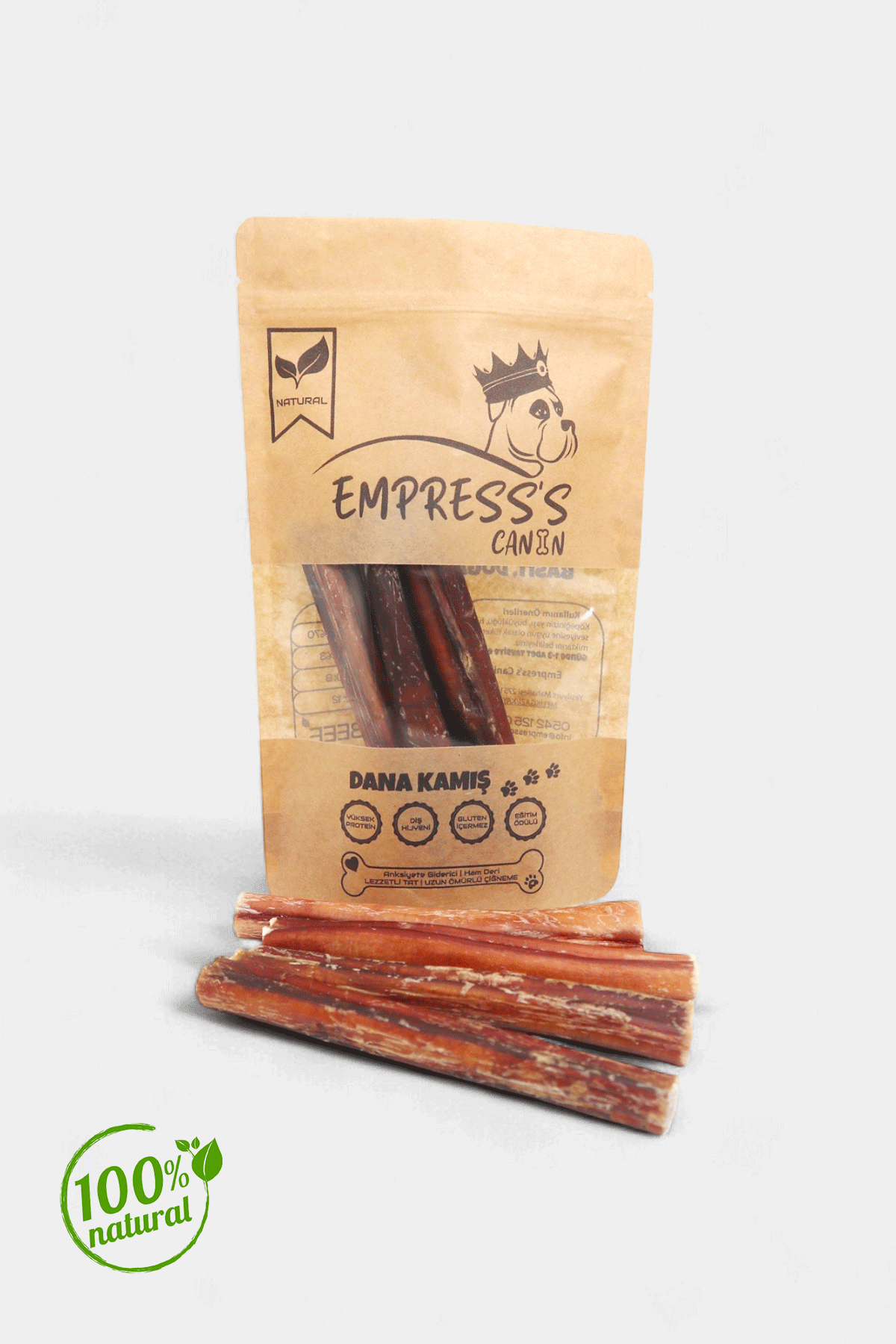 Dana Kamış Çiğnemelik Köpek Ödül Maması, %100 Doğal/Glutensiz