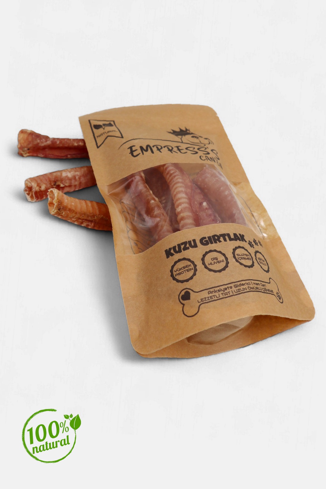 Kuzu Gırtlak Köpek Ödül Maması, %100 Doğal/Glutensiz